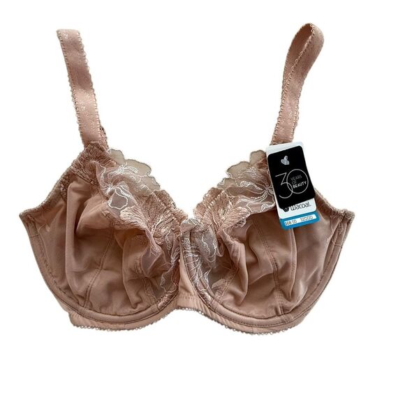 Wacoal Beige In Bloom Floral Lace Full Figure Bra Style 855237 NWT - Picture 2 of 6
